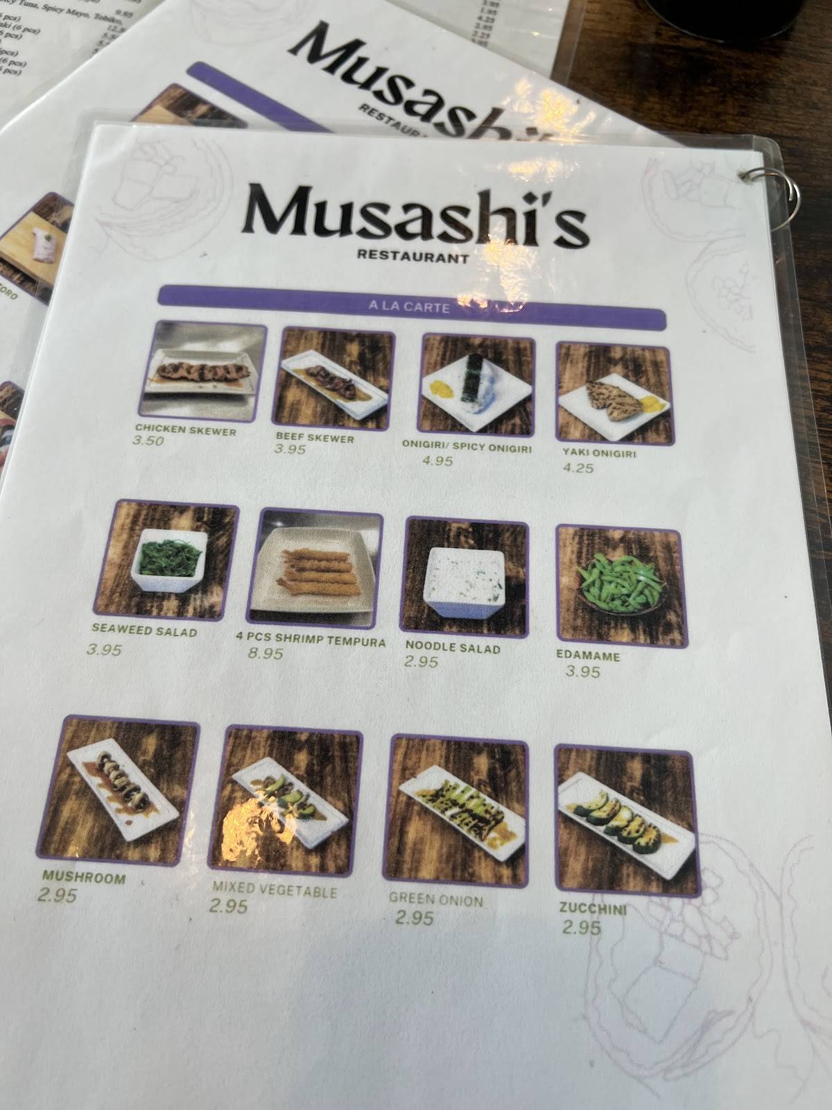 Musashi's меню