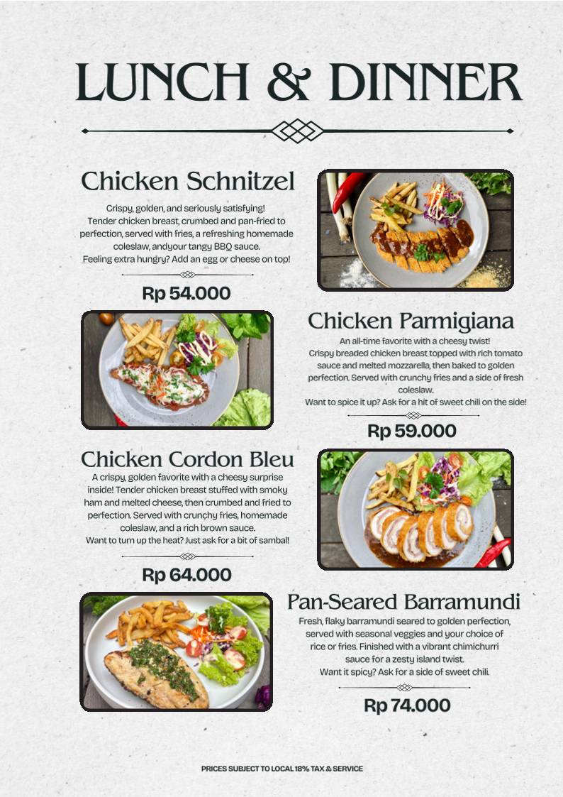 Nu Kitchen Bali меню