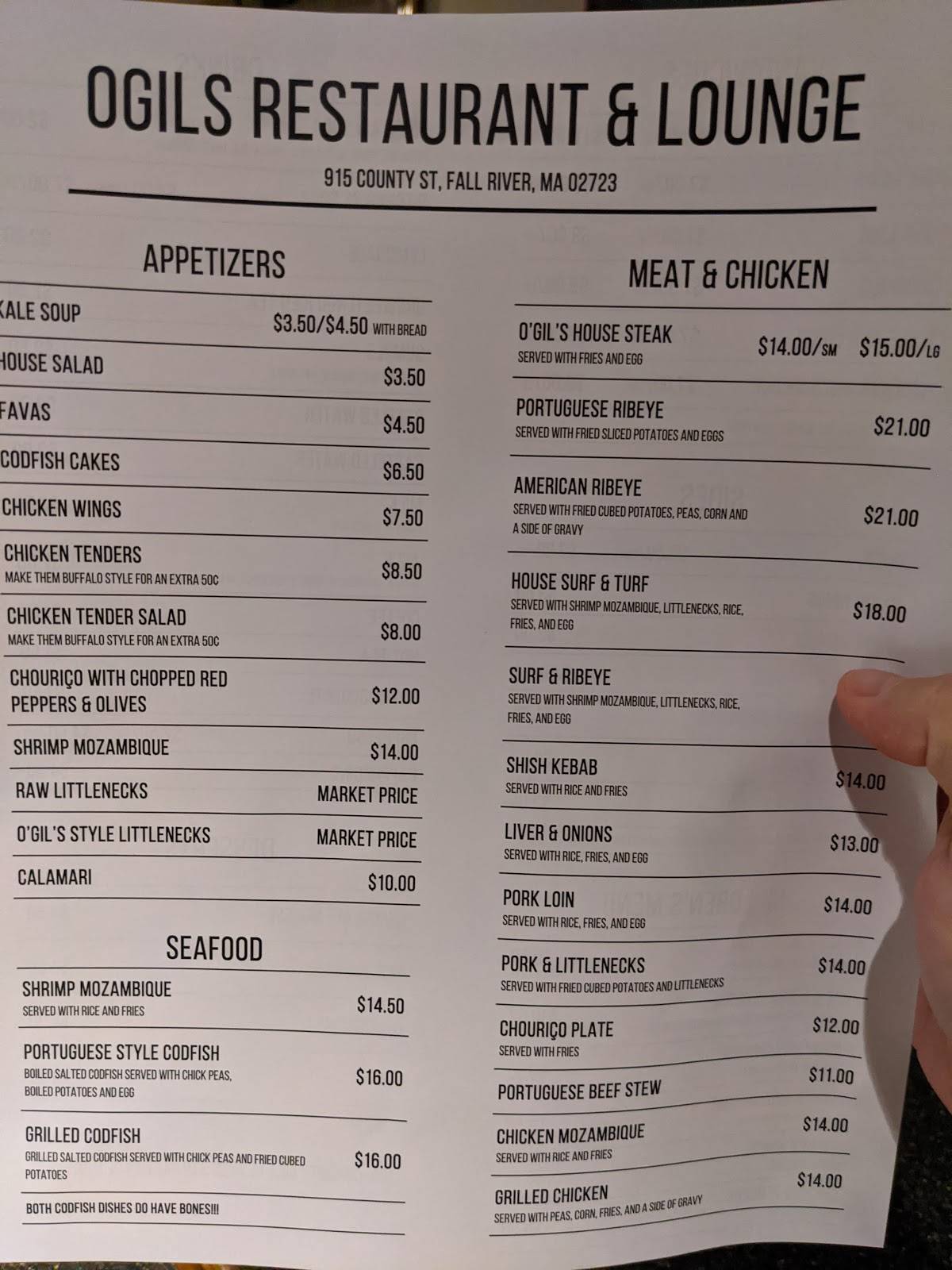 O Gil’s Restaurant and Bar меню