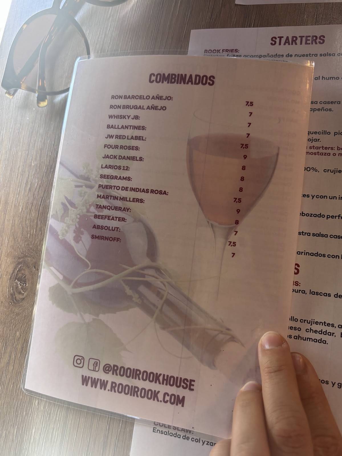 ROOI ROOK MÓSTOLES меню