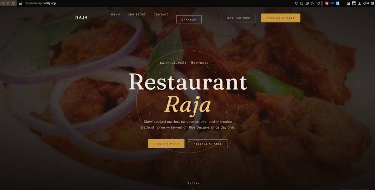 Restaurant Raja меню