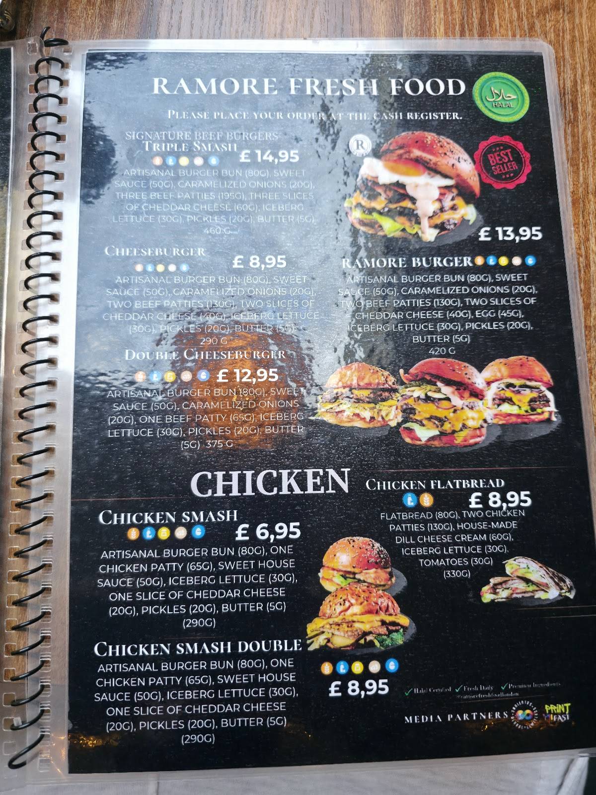 Ramore Fresh Food Camden Town меню