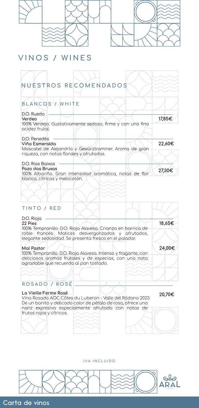 Restaurante ARAL меню