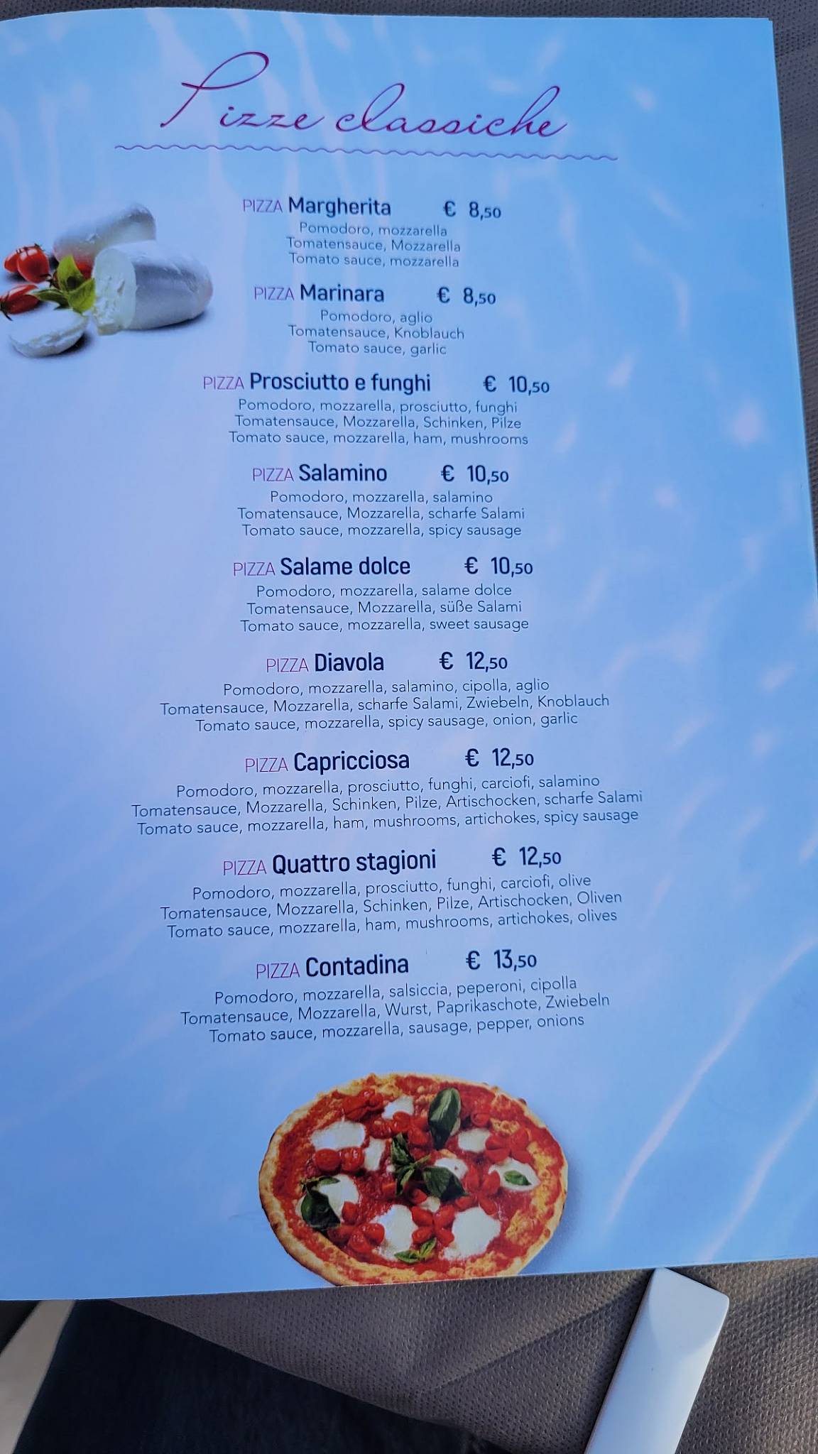 Ristorante Rosa Beach меню