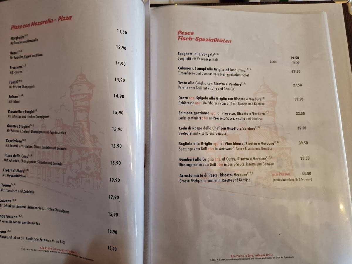 Ristorante Wasserturm Rheinfelden меню