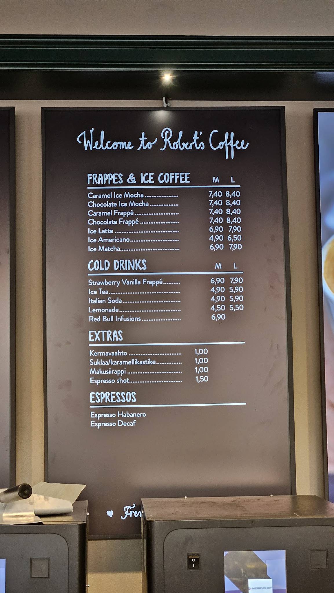 Robert’s Coffee Rovaniemi меню