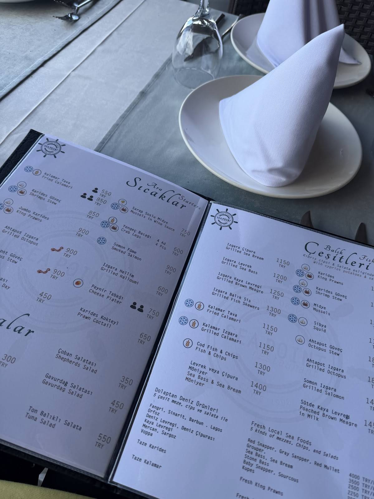 Sea Point Restaurant меню