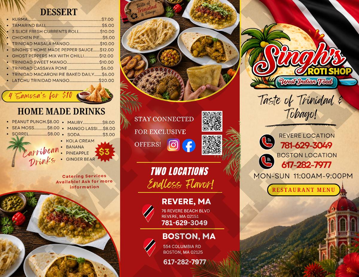 Singh's Roti Shop меню