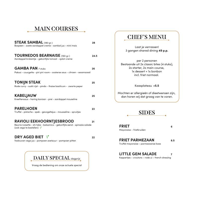 Restaurant Table Twenty Four меню