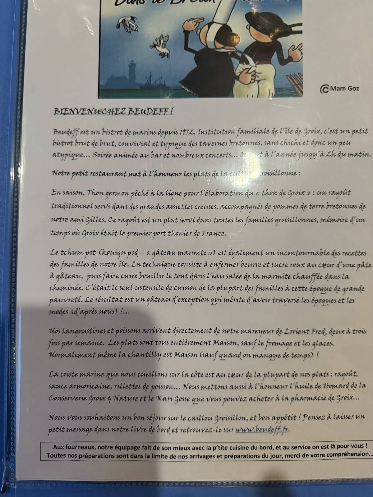 Ti Beudeff et La Morgann меню