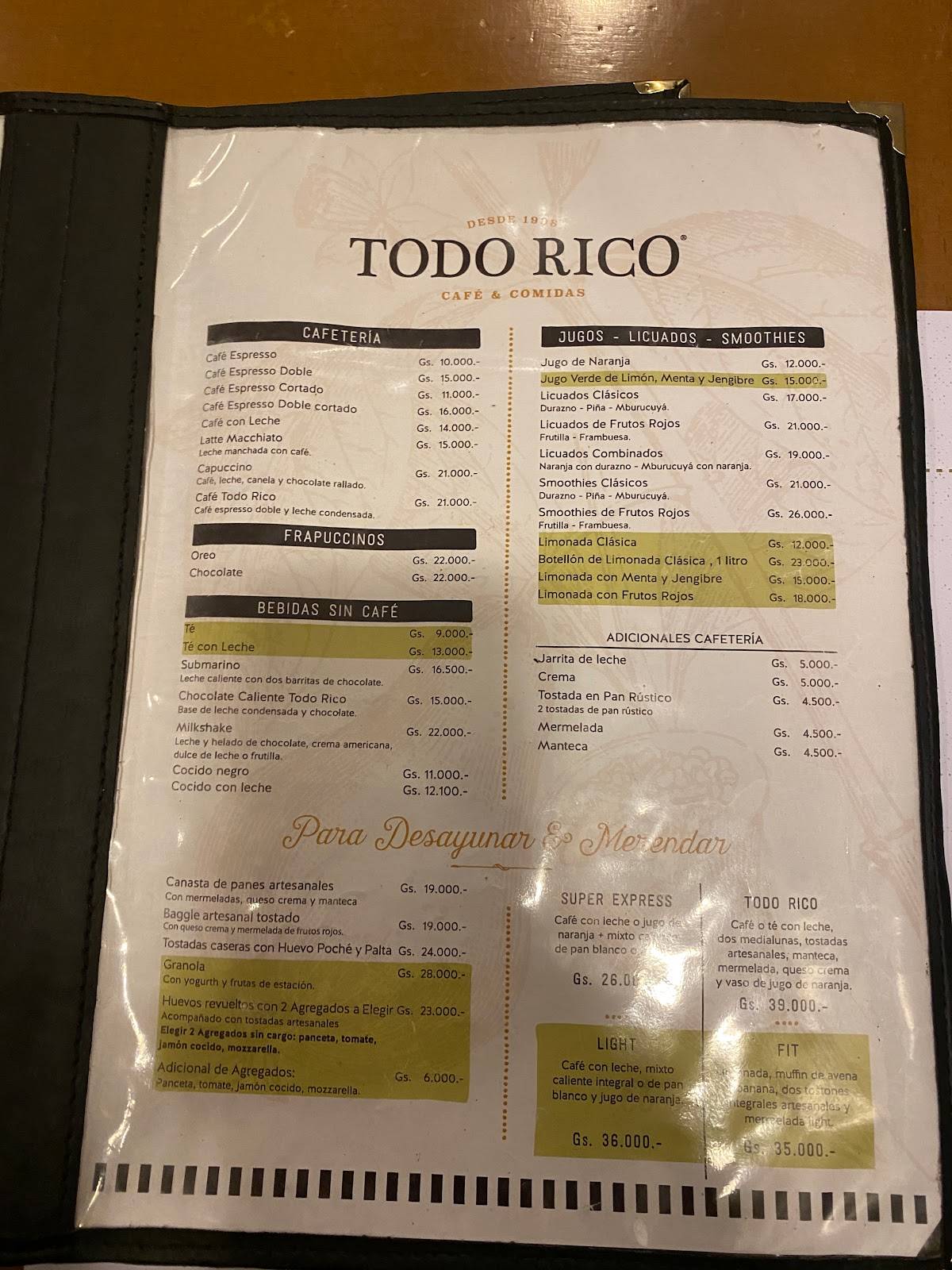 Todo Rico меню