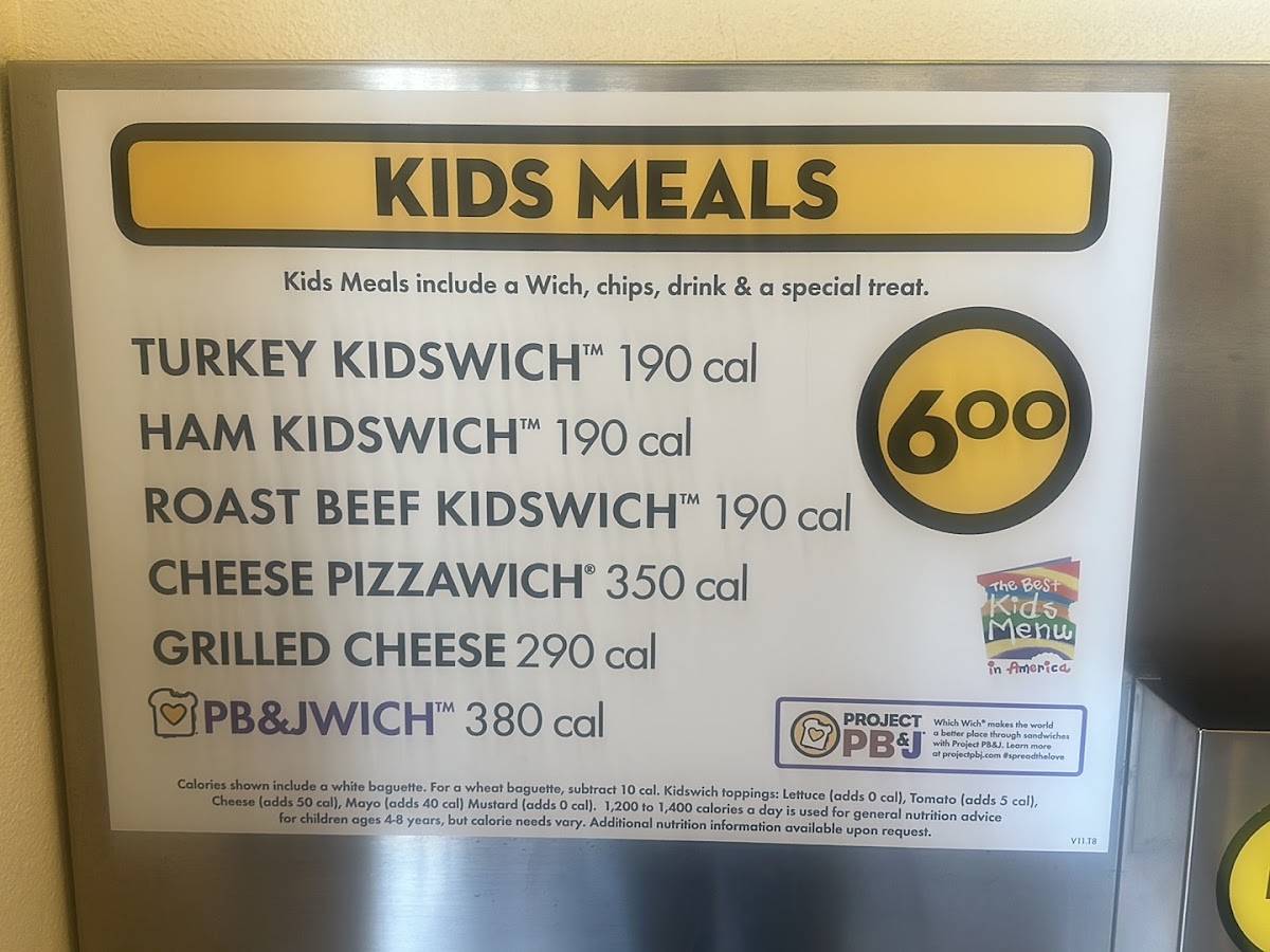 Which Wich меню