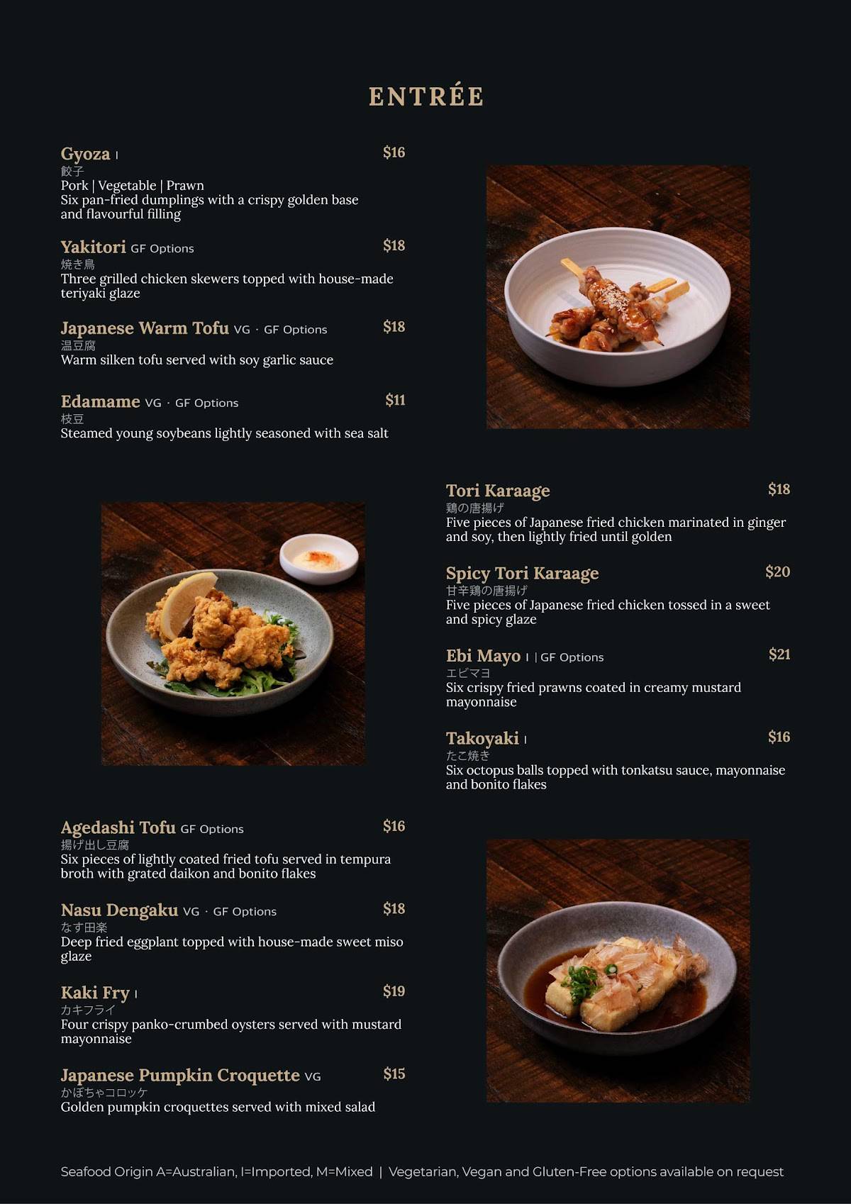 Zen Japanese Restaurant меню