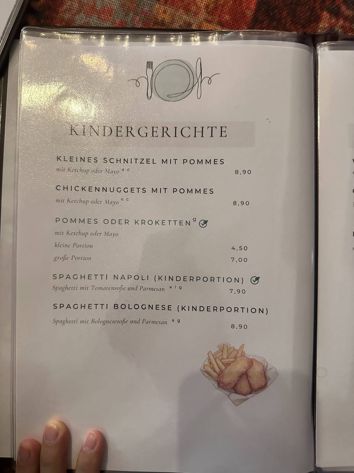 Zum Vater Rhein меню