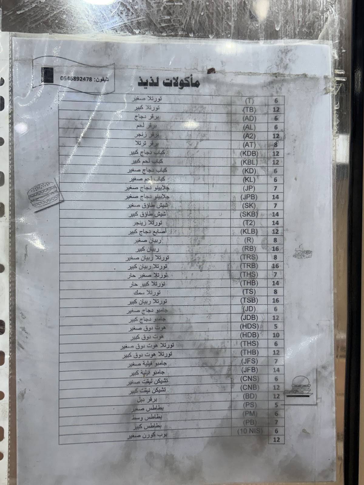 بوفية меню