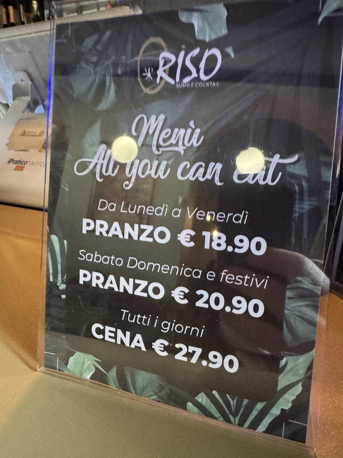 Riso Sushi&Cocktail меню