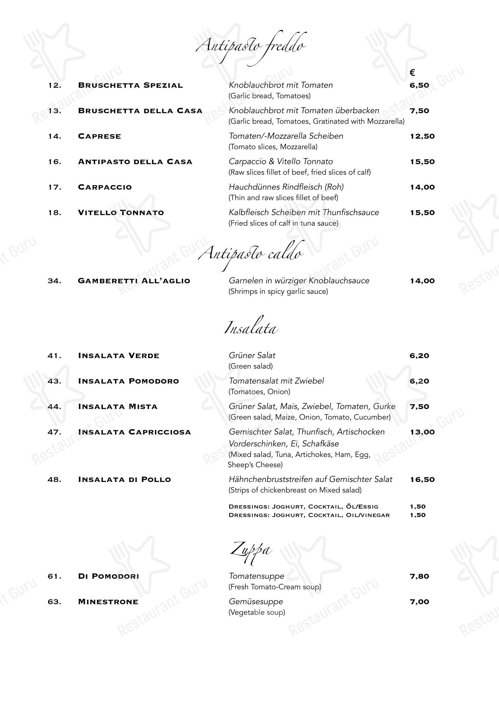 Ristorante Antica Roma в Кёльне - Меню