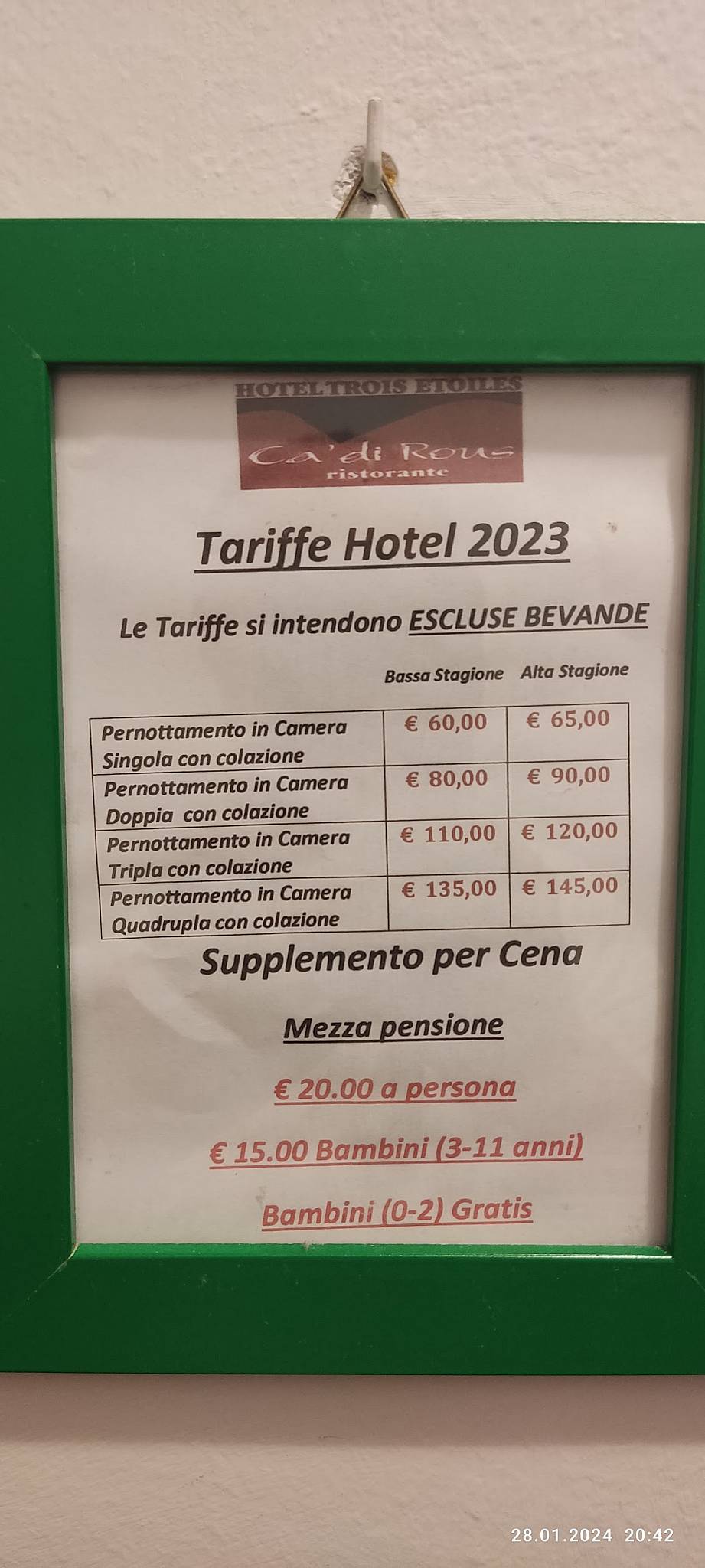 Ristorante Ca' Di Rous меню