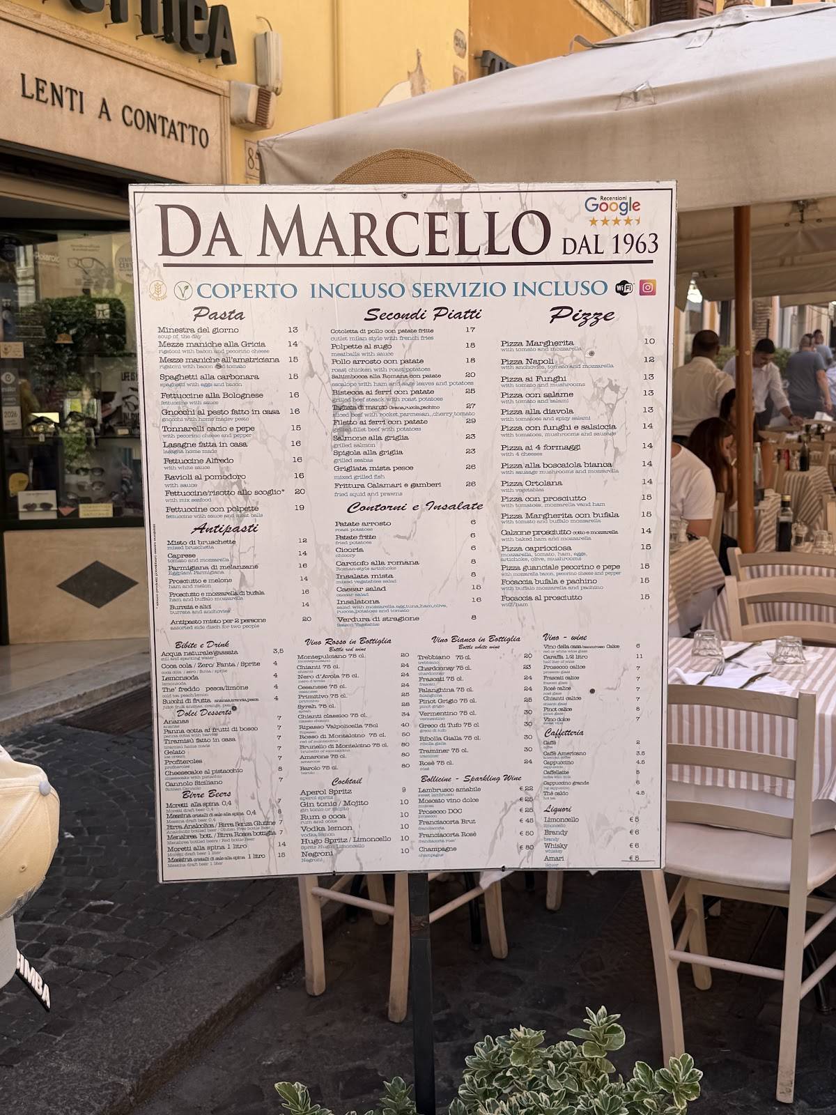 Ristorante Da Marcello меню