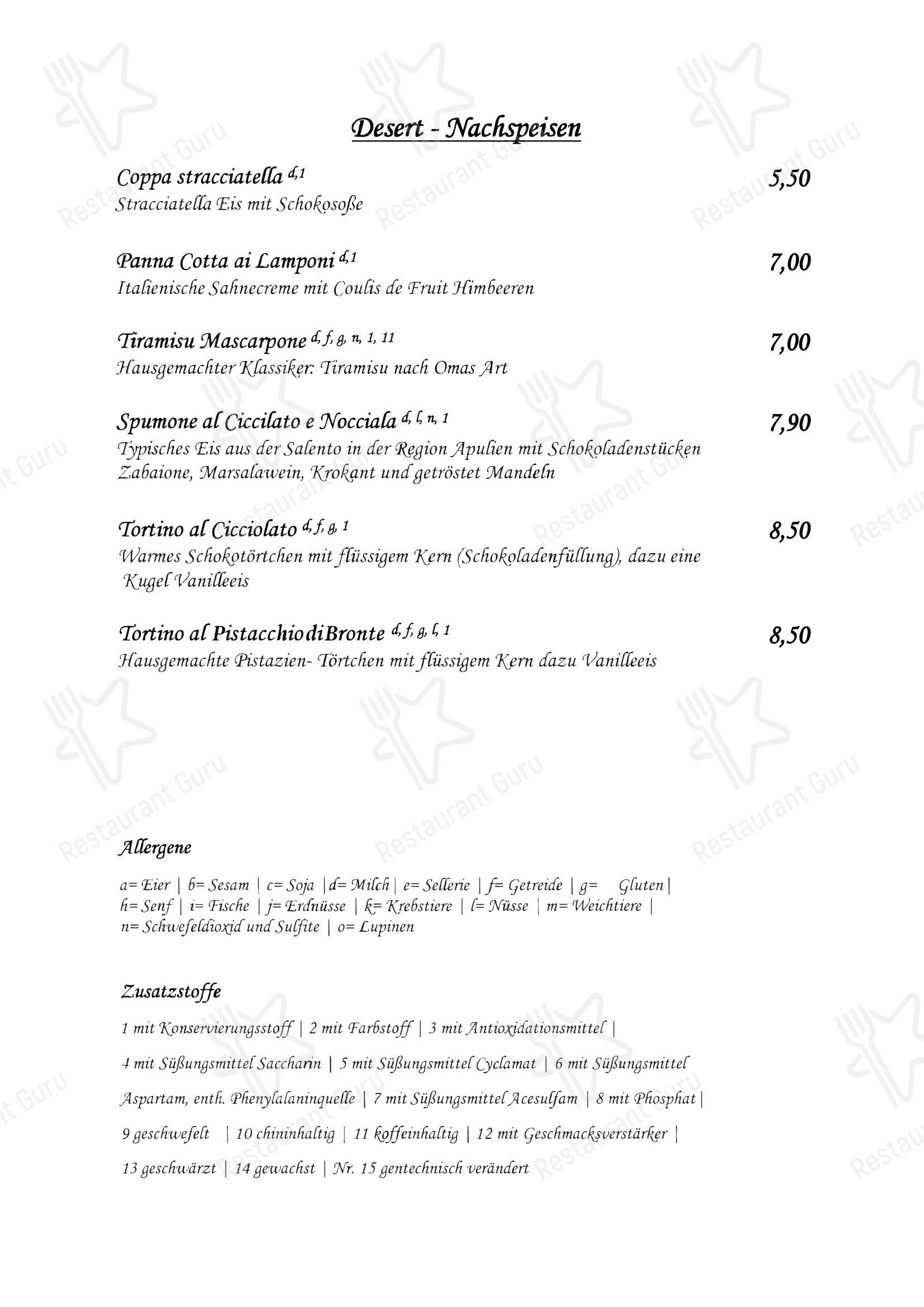 Меню пиццерии Ristorante Da Maria - 菜单