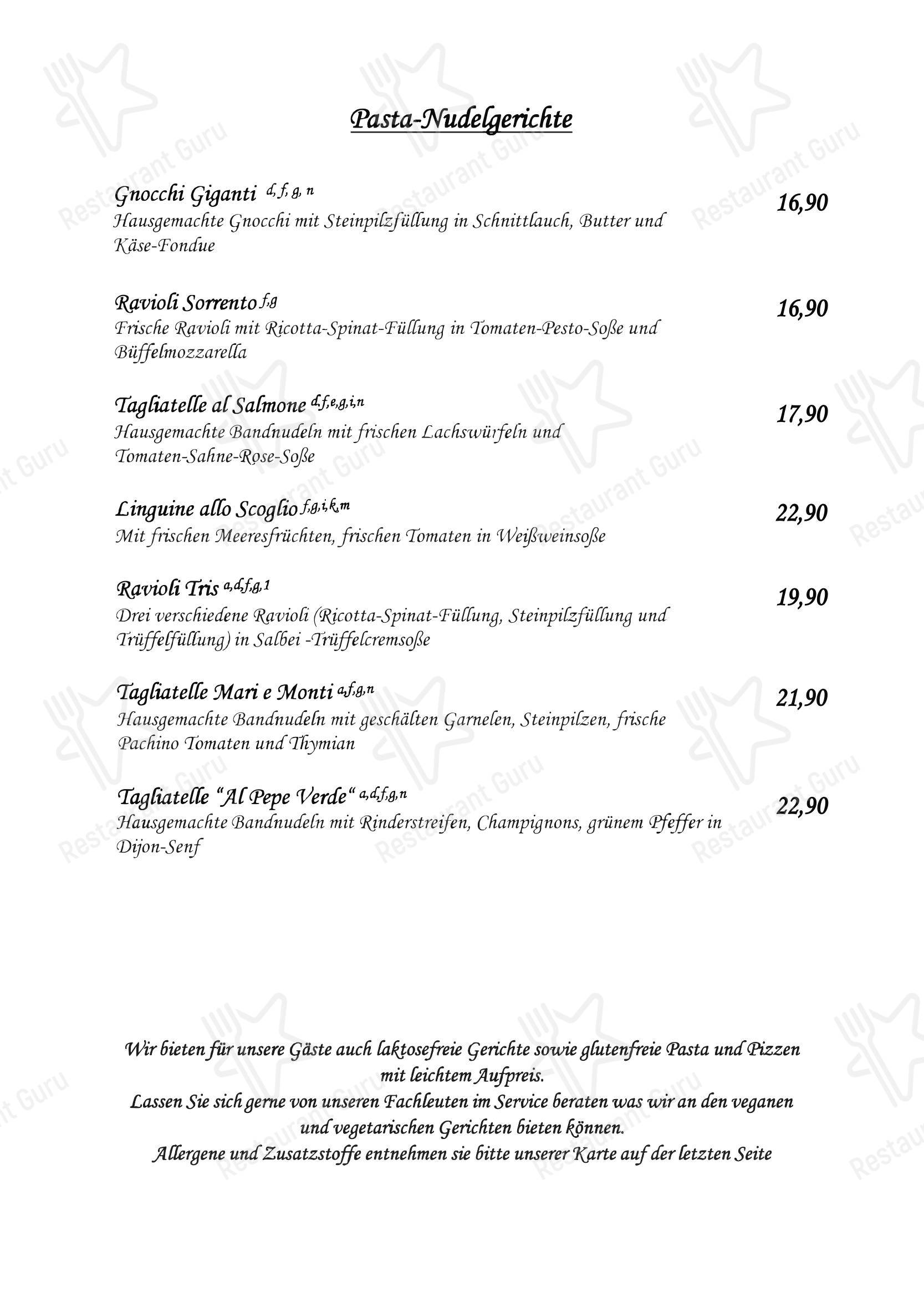 Меню пиццерии Ristorante Da Maria - 菜单