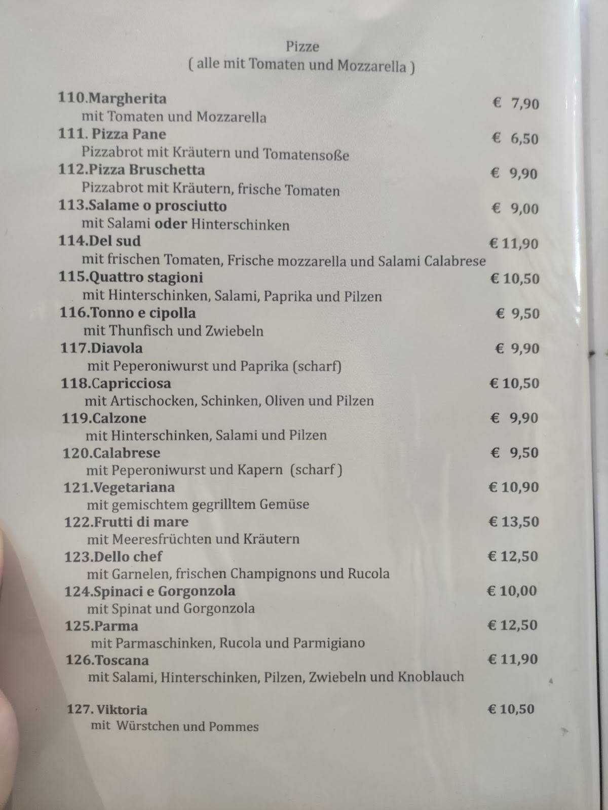 Ristorante Pizzeria Toscana меню