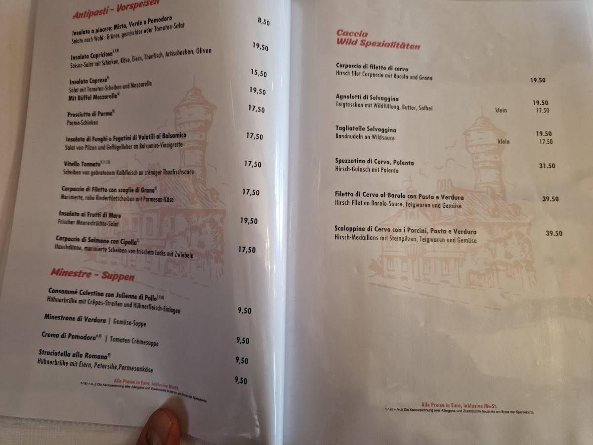 Ristorante Wasserturm Rheinfelden меню
