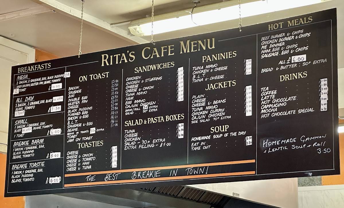 Rita's Cafe Sandwich Bar & Coffee Shop меню