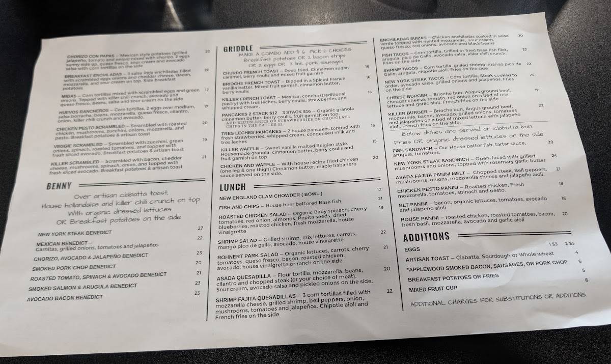 Chila-killer cafe меню
