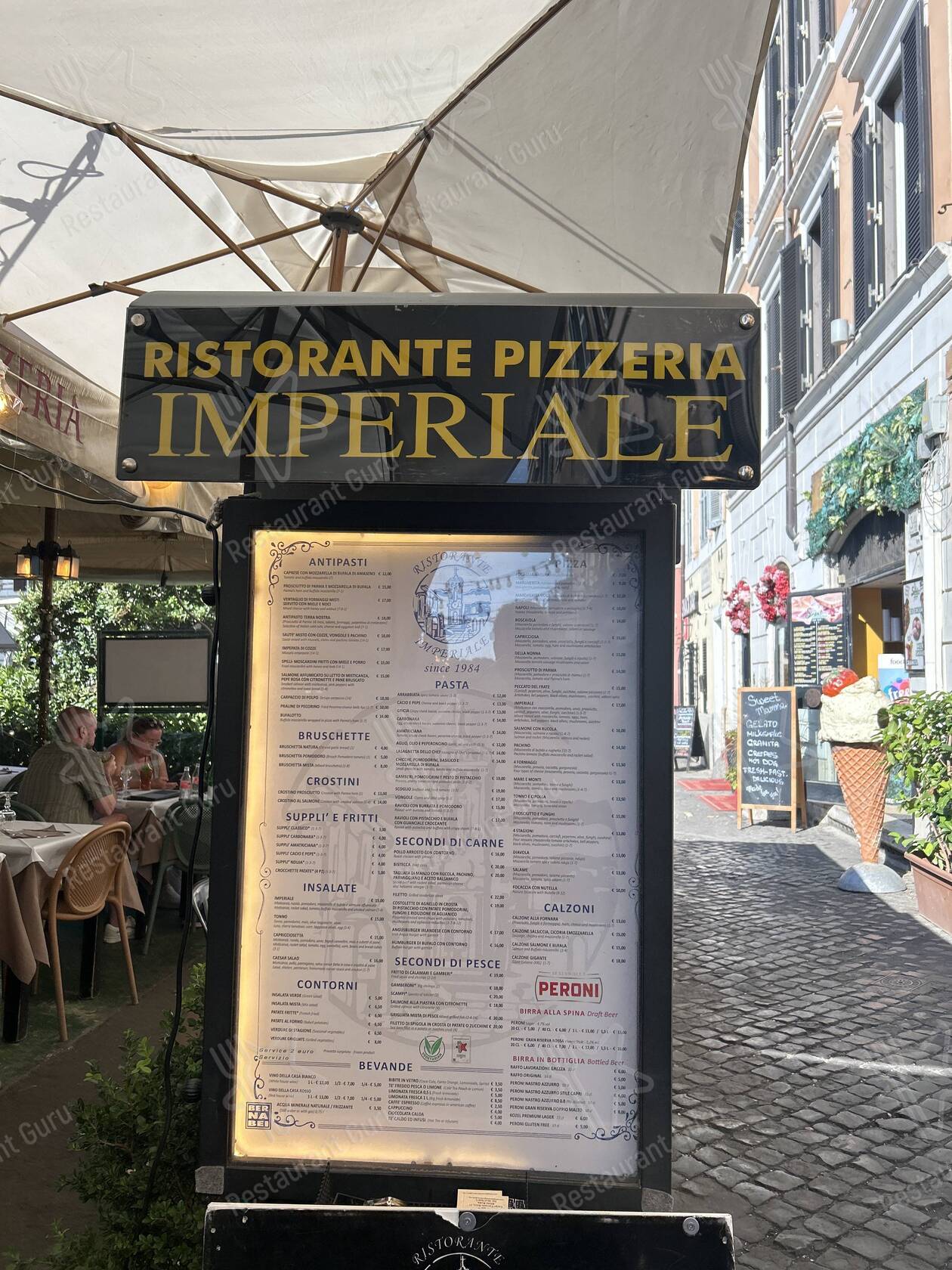 Меню пиццерии Ristorante Pizzeria Imperiale