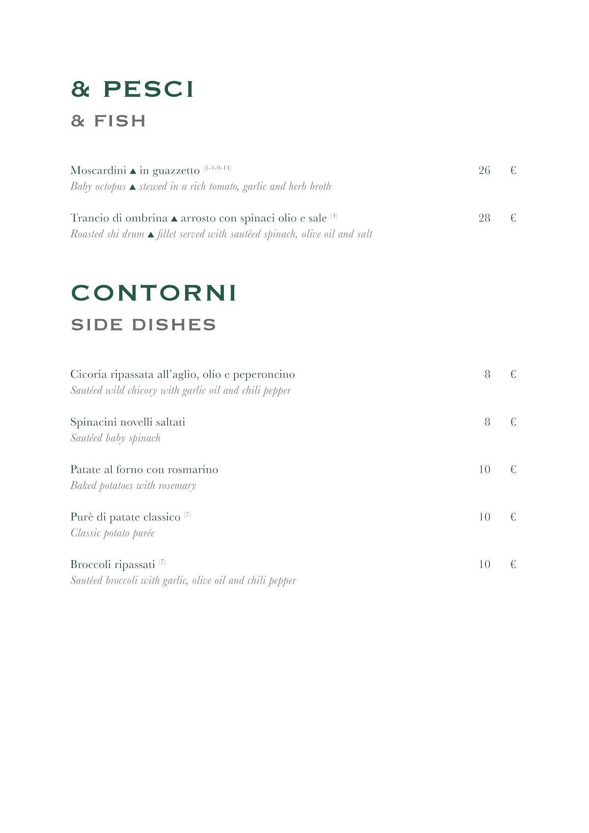 Trattoria Stendhal Roma меню