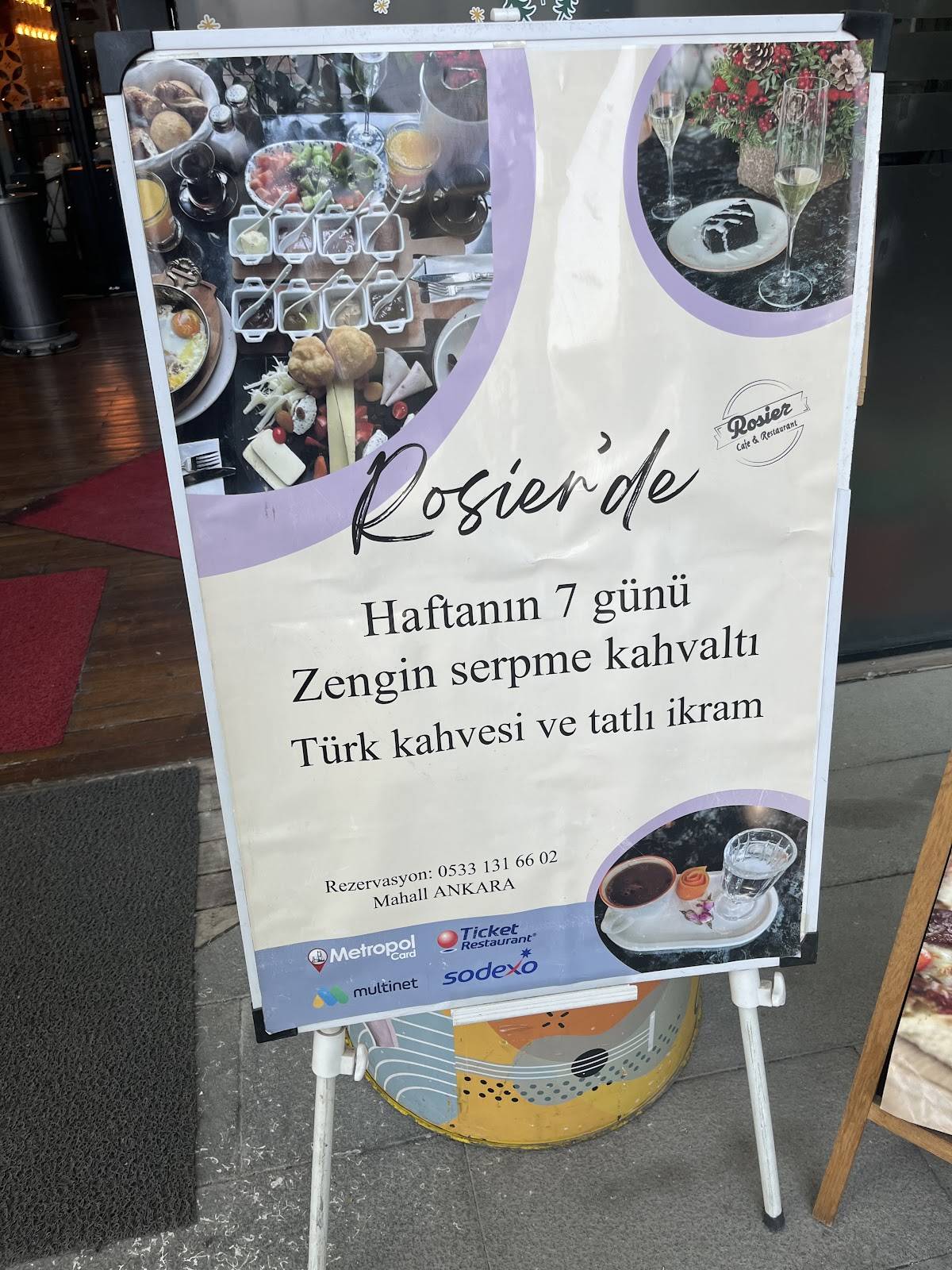 Rosier işletmesi меню