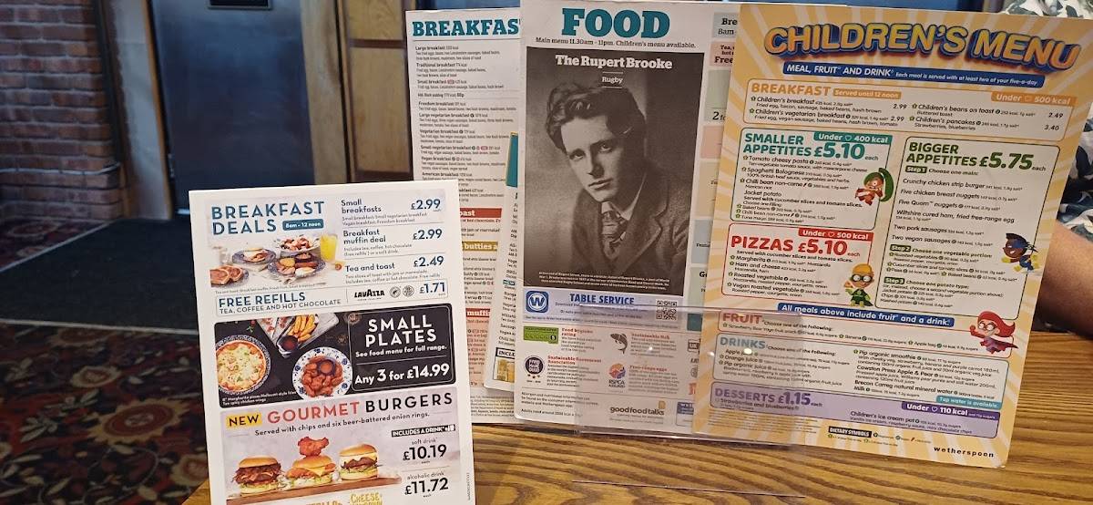 The Rupert Brooke - JD Wetherspoon меню