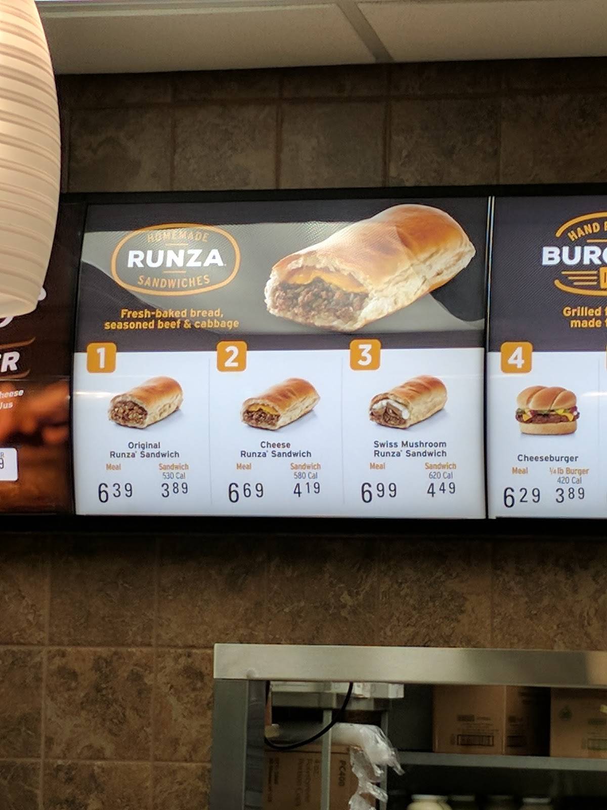 Runza Restaurant меню