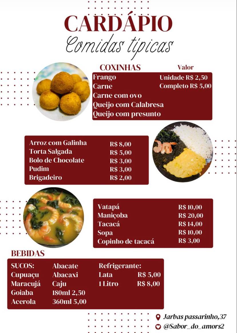 Sabor do Amor меню