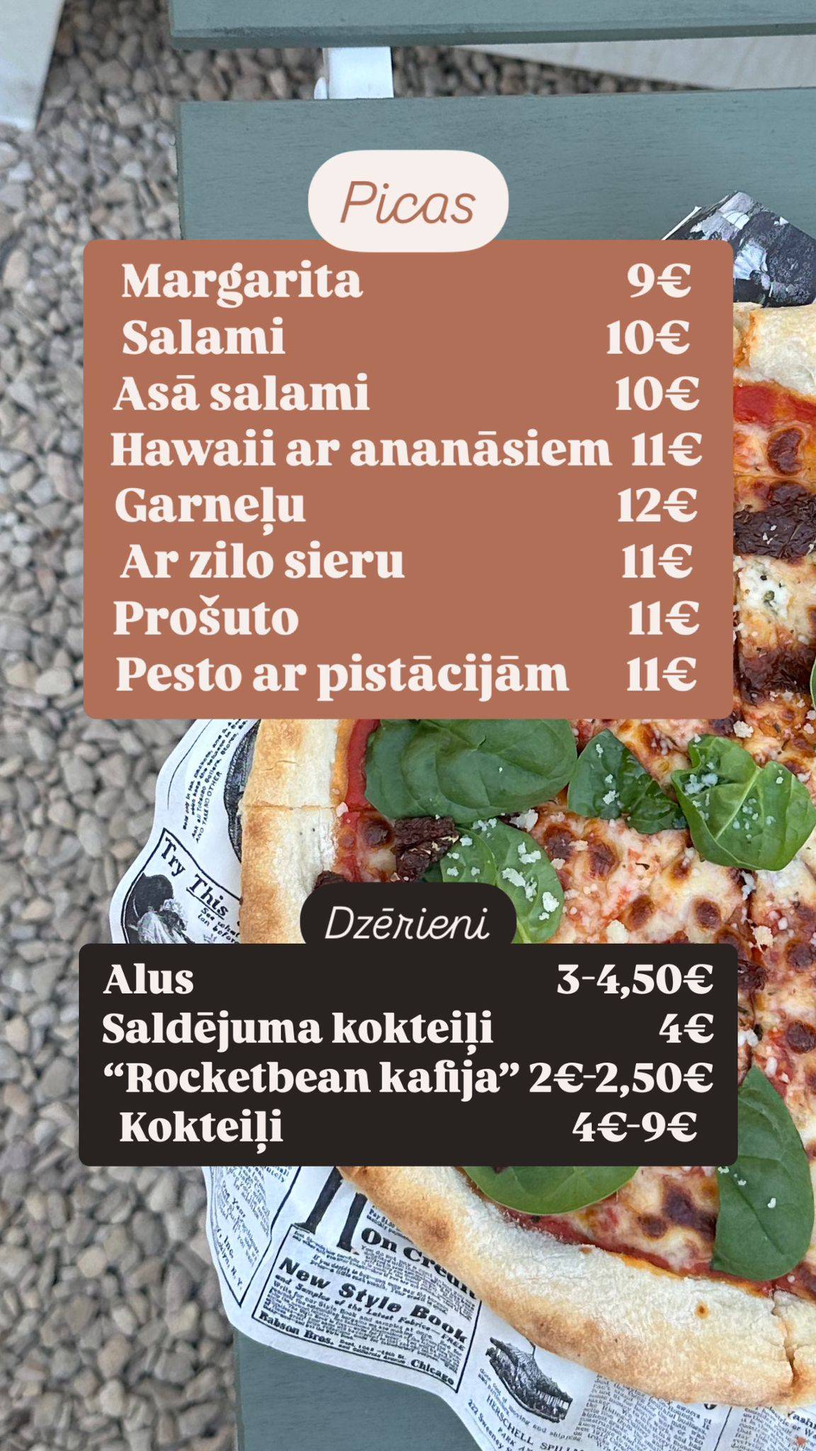 Sālsmaize pizzeria меню