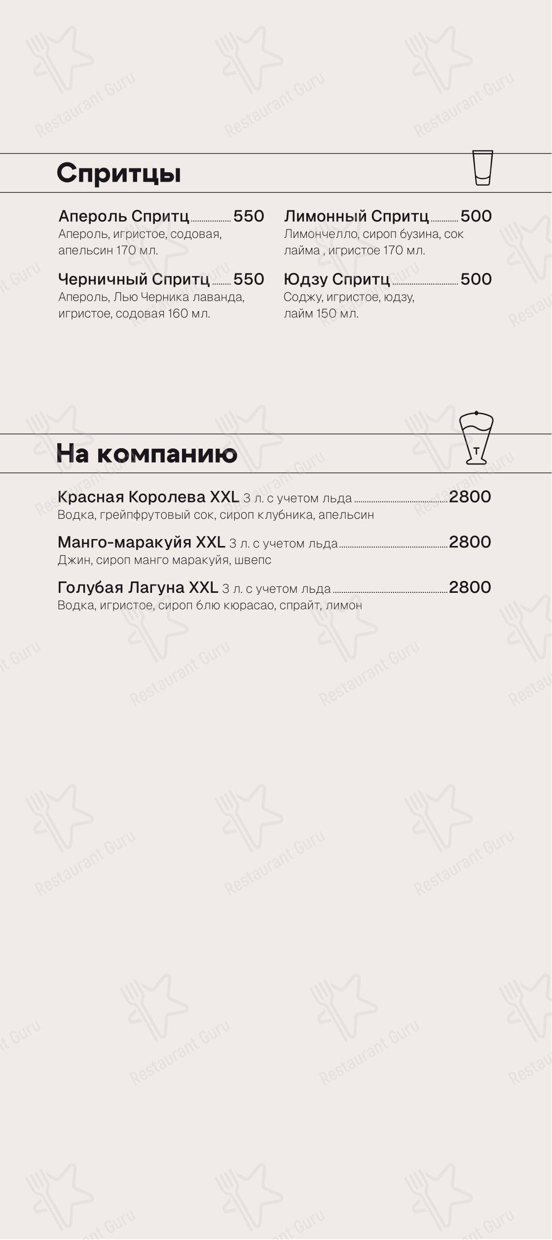 Коктейльная карта кафе Самое популярное кафе в Кирове