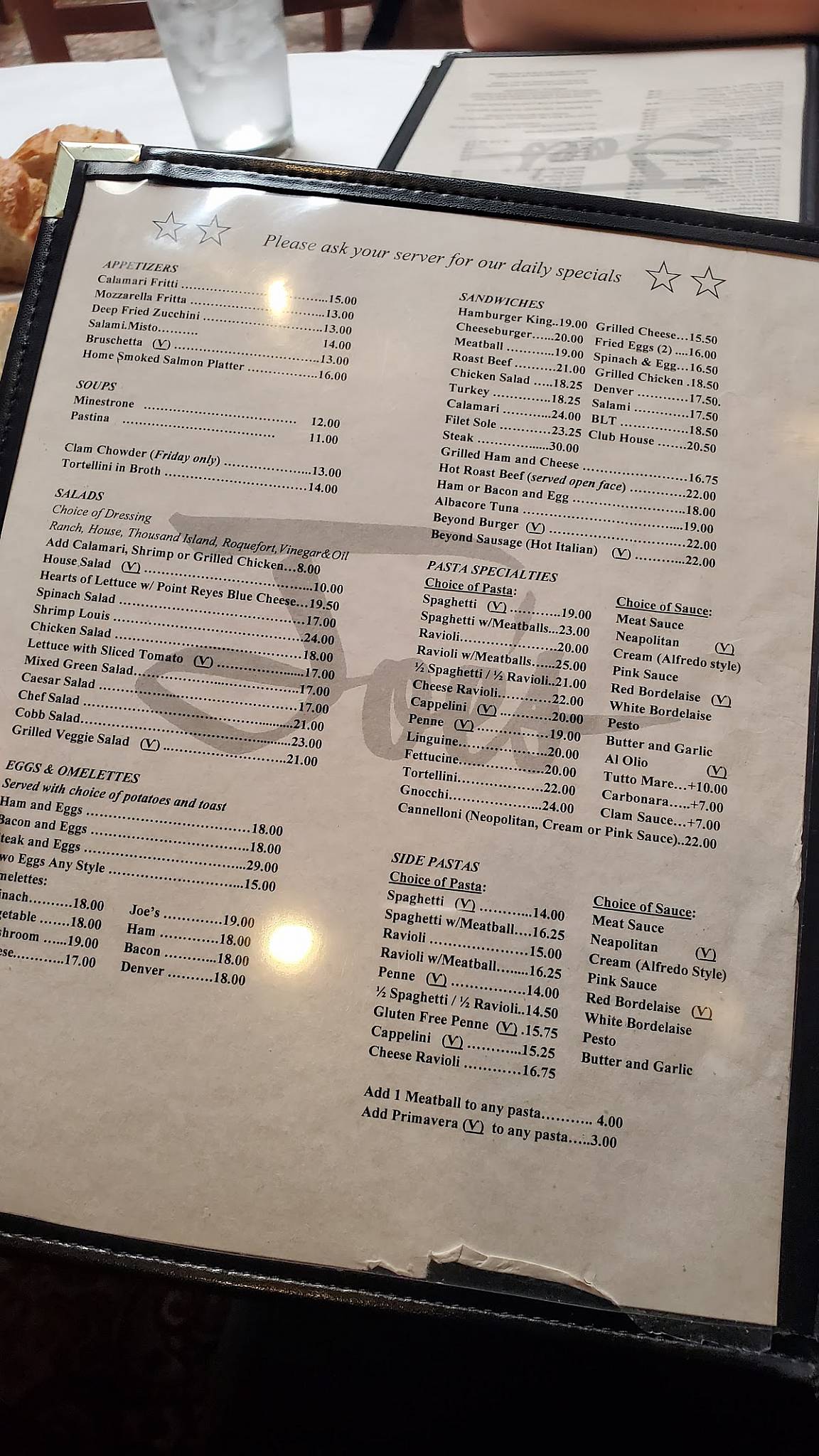 San Rafael Joe's меню