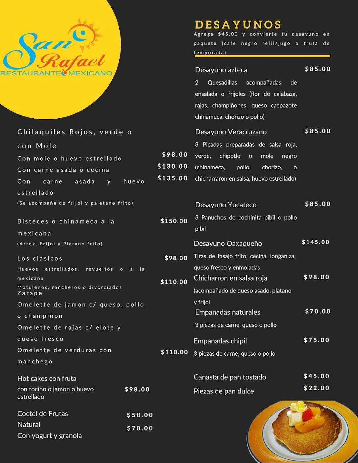 San Rafael меню