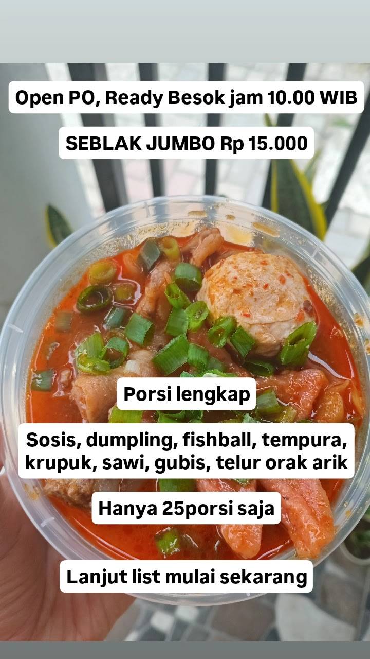 Seblak Pare меню