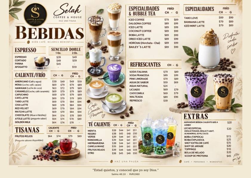 Selah Coffee & House меню