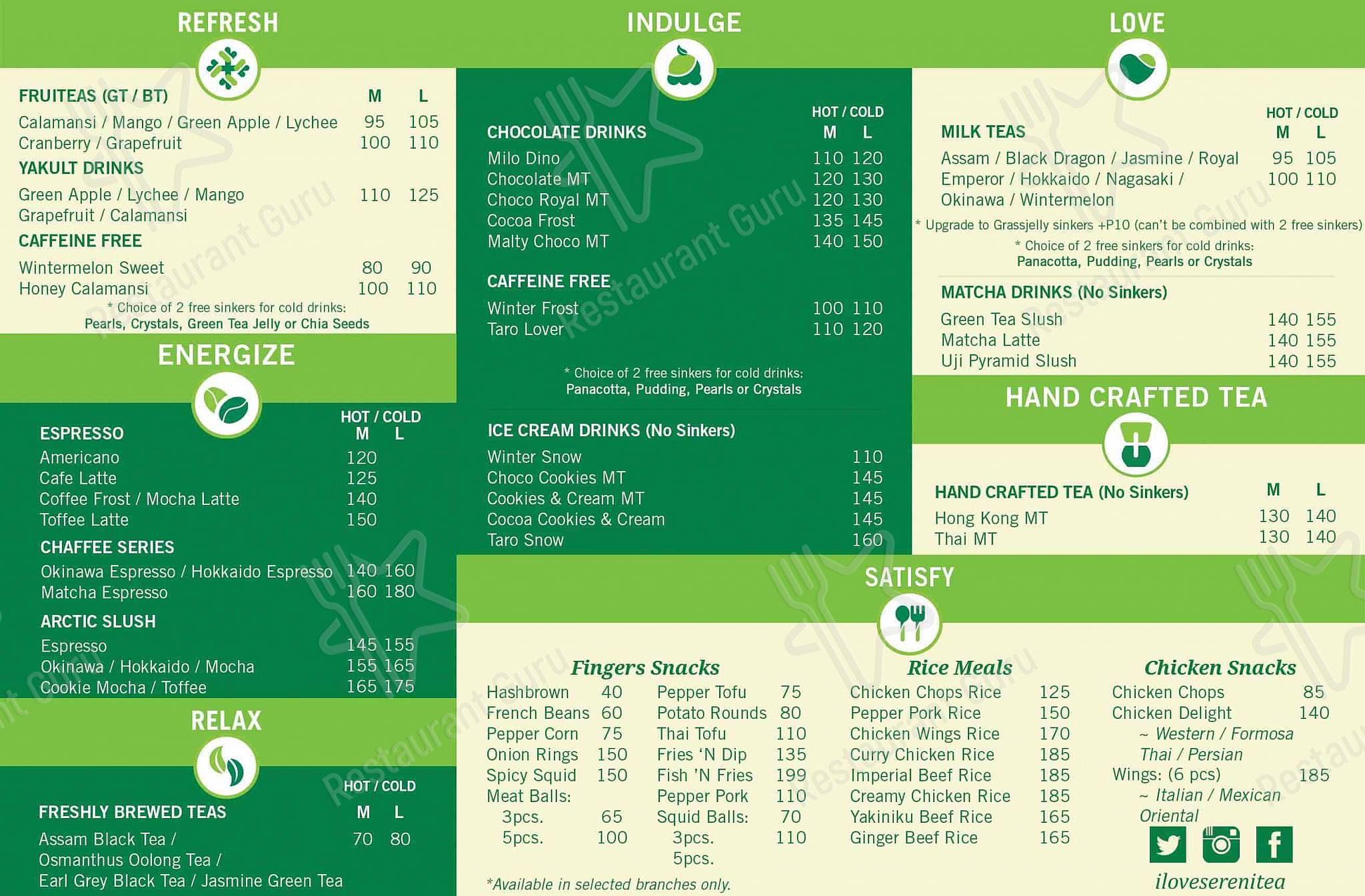 Serenitea - SM City Sta. Rosa меню