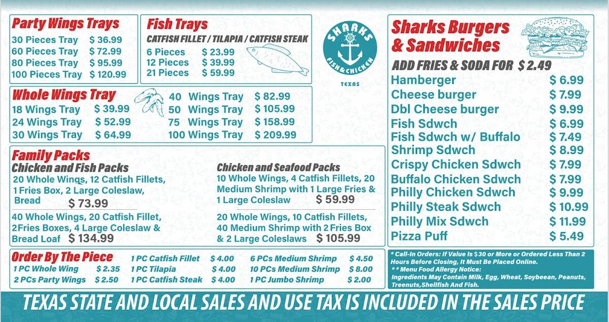 Sharks Fish and Chicken меню
