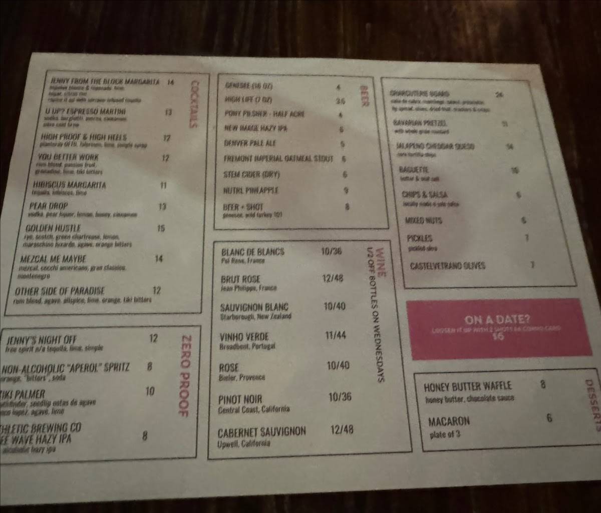 Side Pony Coffee & Cocktails меню