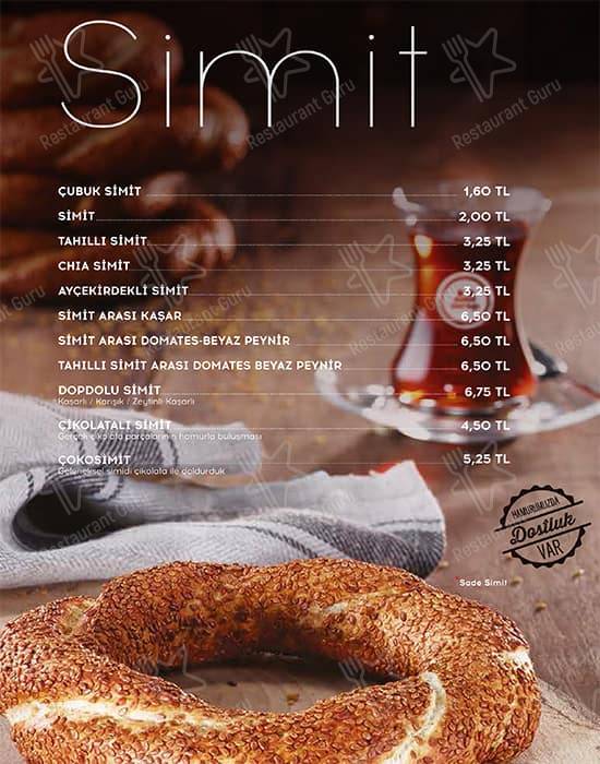 Simit Sarayı меню