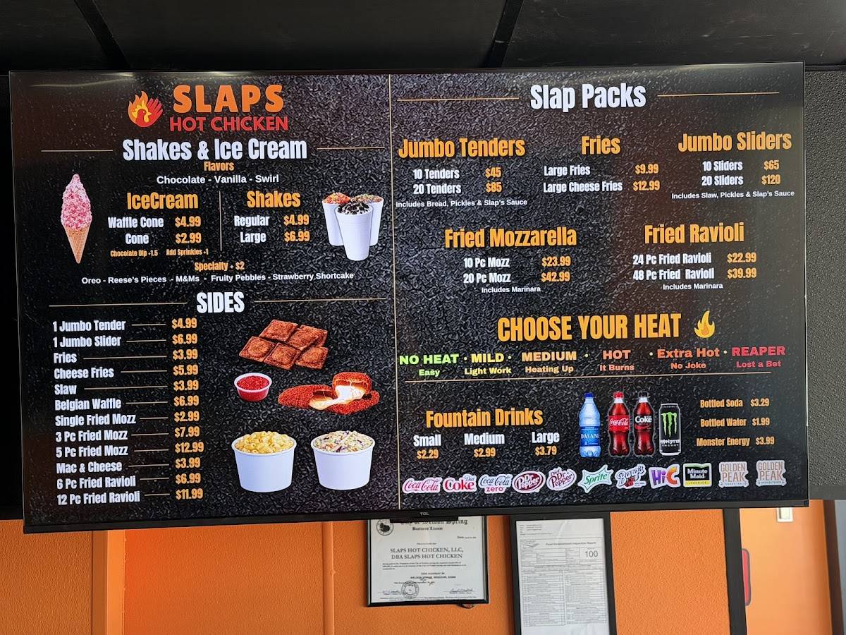 Slaps Hot Chicken меню