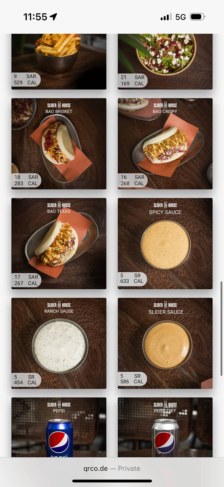 Slider House меню