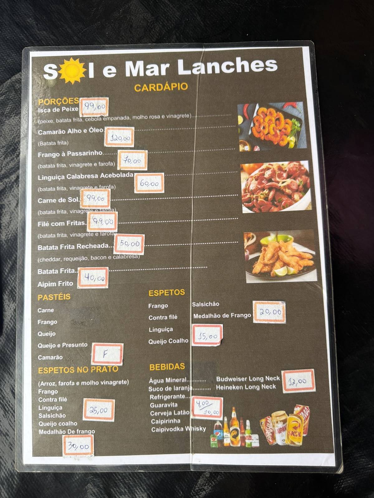 Sol e Mar lanches меню