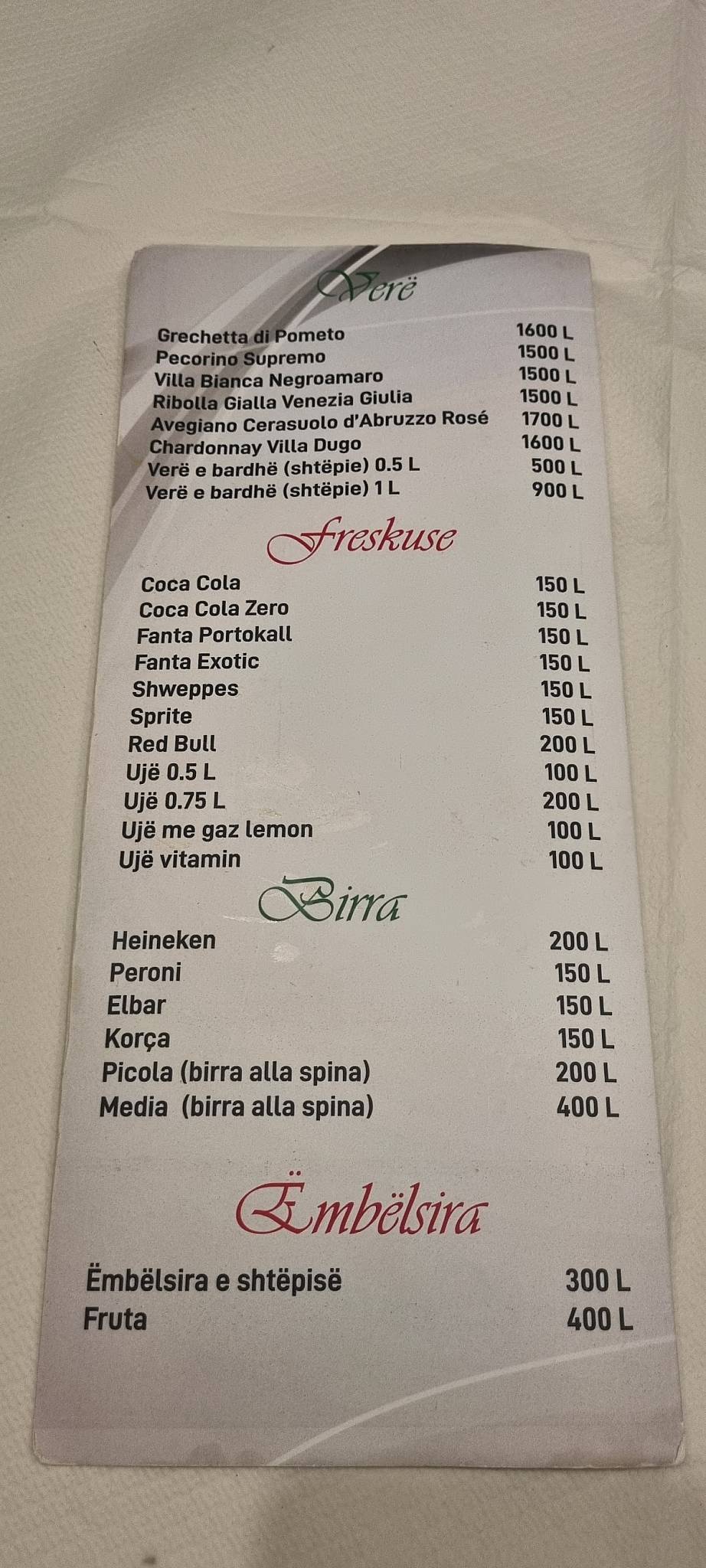 Solo Roma меню