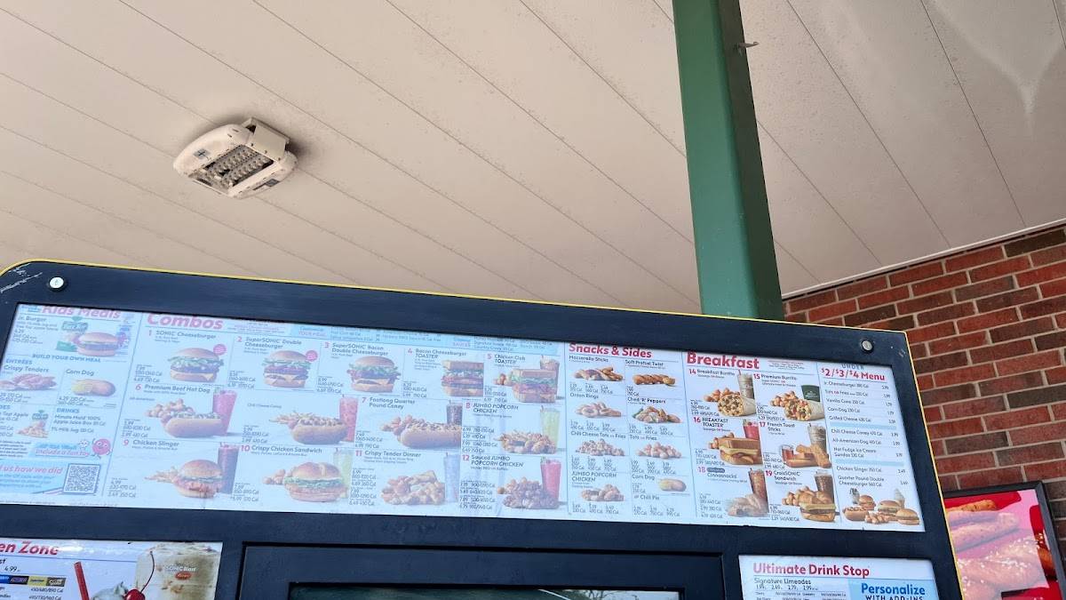 Sonic Drive-In меню